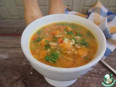 Перловый суп с тыквой