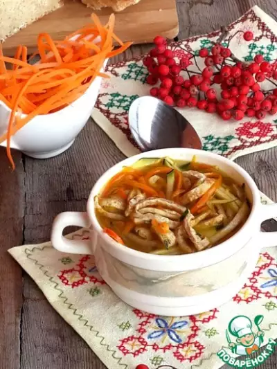 Осенний овощной суп с гречневым омлетом