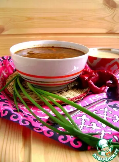 Пряный суп с рисом и чечевицей