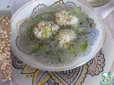 Овощной суп с клецками из кус-куса