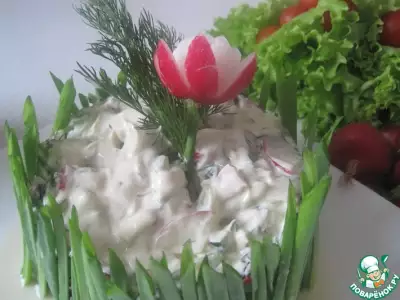 Весенний салат с заправкой похудейка