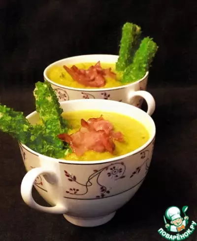 Лилльский горчичный суп с зелеными гренками