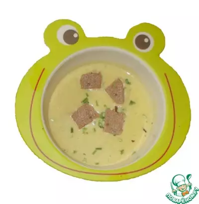 Крем-суп с брынзой и зеленым луком