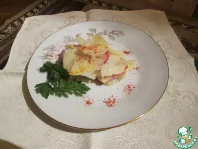 Картофельный пирог с салями