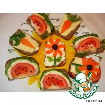 Бутерброды закусочные « В ожидании лета»