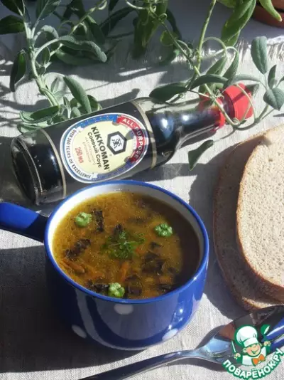 Грибной суп с манными клецками