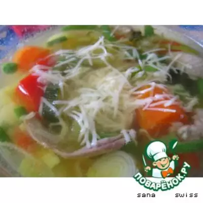 Весенний   суп   с   кабачками   и   пармезаном