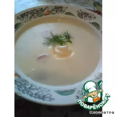 Сырный суп-пюре с сосисками