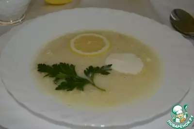 Греческий суп с лимоном "Авголемоно"