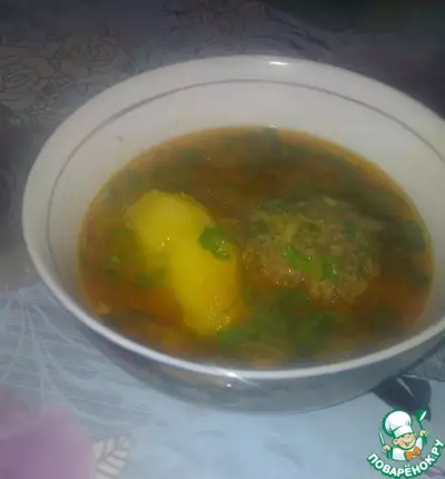 Кюфта бозбаш-суп с тефтелями