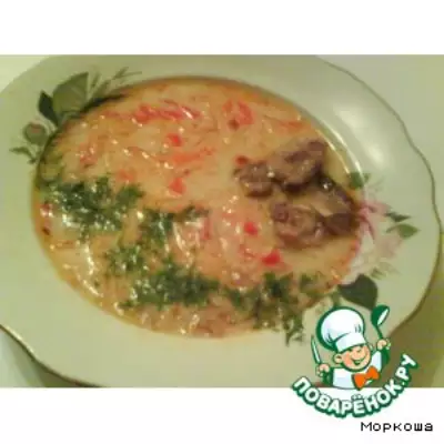 Мясной суп со сливками