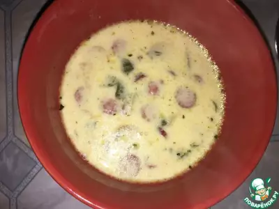 Сырный суп с копчёными сосисками