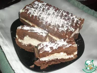Творожно-шоколадное пирожное