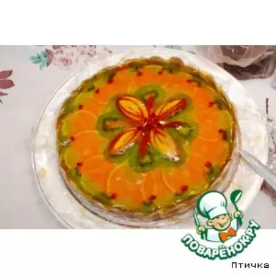 Тортик с желе и фруктами