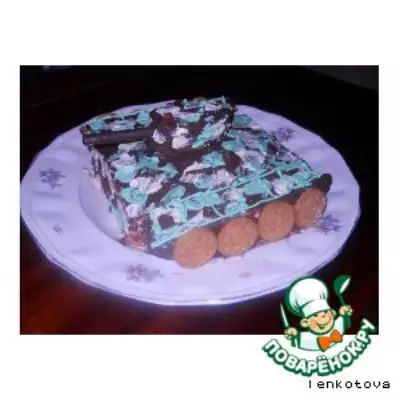 Венгерский торт Добош и его оформление в виде танка