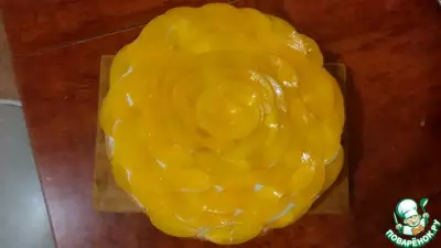 Бисквитный торт с персиками "Проще простого"