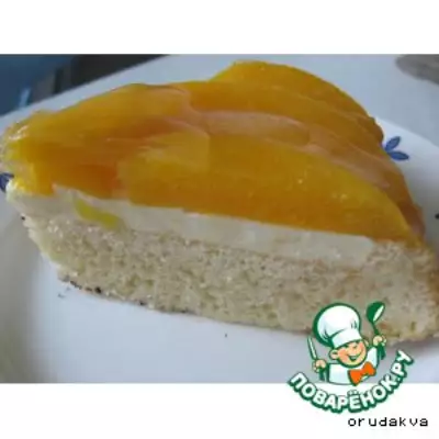 Лeгкий фруктовый тортик