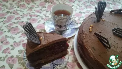 Постный шоколадно-ягодный торт