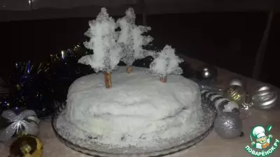 Торт заснеженный лес