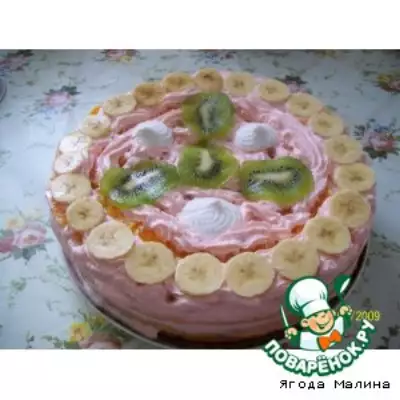 Зефирный торт с фруктами