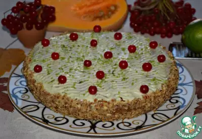 Тыквенно-ореховый торт "Осенние краски"