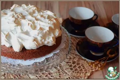 Орехово-кофейный пирог "Чёрное и белое"