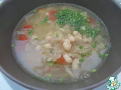 Фасолевый суп с квашеной капустой