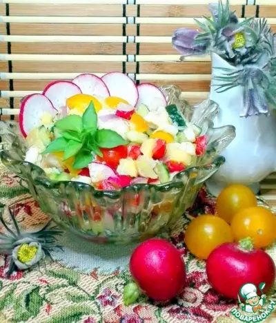 Салат с треской и овощами