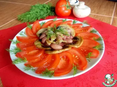 Салат с помидорами и чесночной заправкой