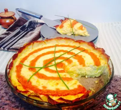 Каталонский картофельный тарт с соусом "Ромеско"