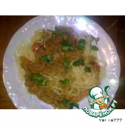 Спагетти в томатно-мясной пасте "Любимые"