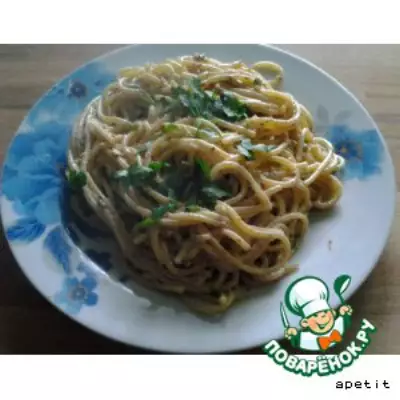 Спагетти с грецкими орехами
