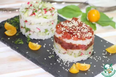 Салат с овощами и тунцом "А-ля суши"