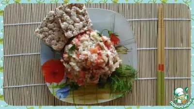 Теплый салат с рисом