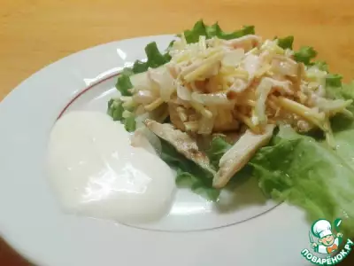 Салат из копченой курицы с дыней