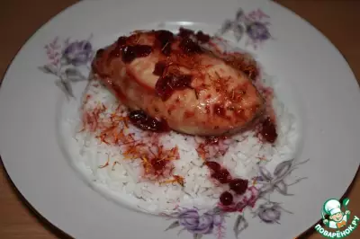 Курица с рисом в клюквенно медовом соусе