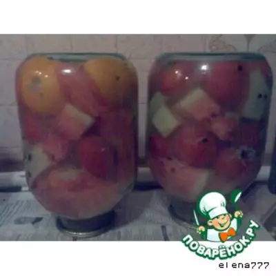 Маринованные арбузы с помидорами и горчицей