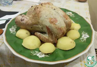 Курица, фаршированная луком