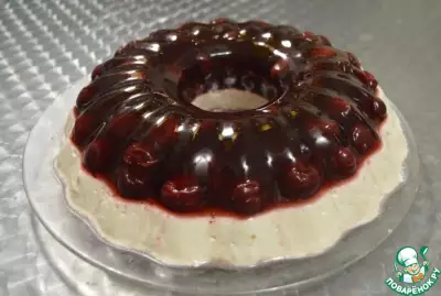 Торт желейный вишнёво-творожный