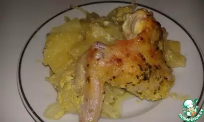 Куриные крылья со сливочным картофелем