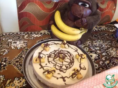 Творожный торт-суфле с бананом