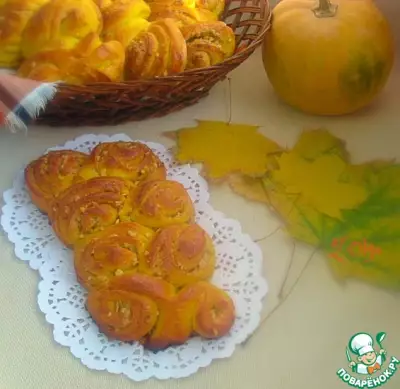 Тыквенно-ореховые булочки "Колосок"
