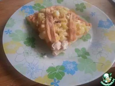 Открытый пирог с курицей и картошкой