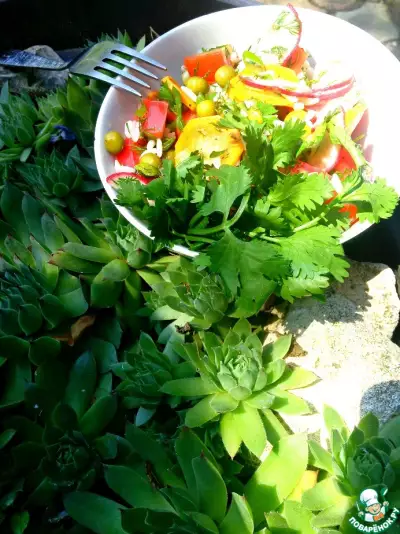 Салат с рисом и летними овощами