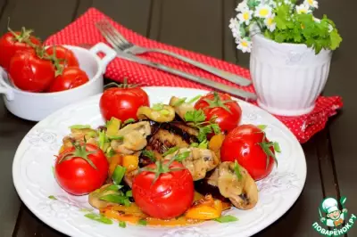 Салат "Овощи-шампиньоны гриль"