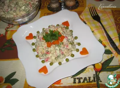 Салат с цветной капустой и крабовыми палочками