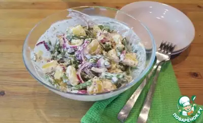 Картофельный салат с фасолью