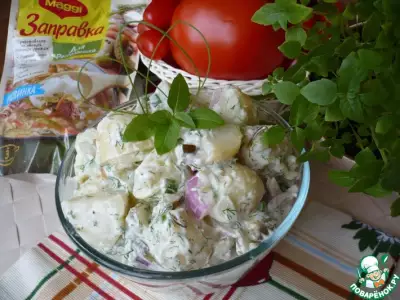 Картофельный салат c солеными огурцами