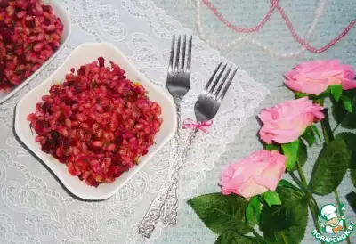 Тёплый перловый салат с овощами "Розовый жемчуг"