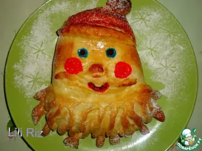 Пирог "Дед Мороз" с творожной начинкой